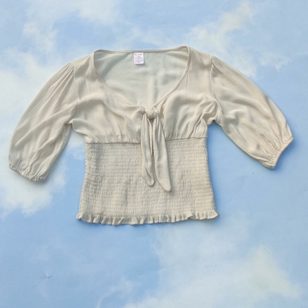 Beige Milkmaid Blouse